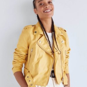 Faux leather biker jacket