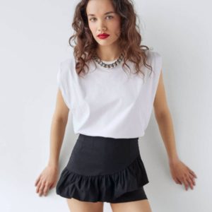Skort with ruffles