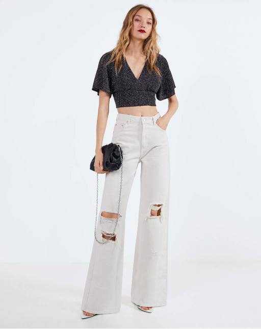 Shimmery T-shirt with open back - Image 4